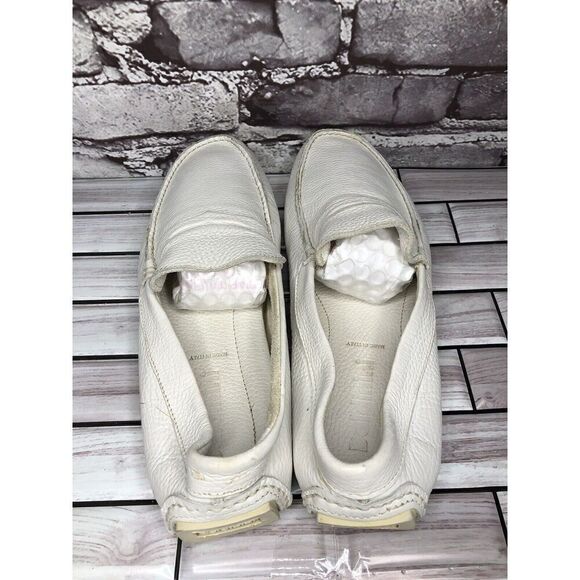 Baldinini White Leather Casual Penny Loafers Driving Shoes Men’s Sz 42EU/9M US